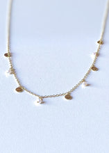 Load image into Gallery viewer, Freshwater Pearl &amp; Disc Necklace
