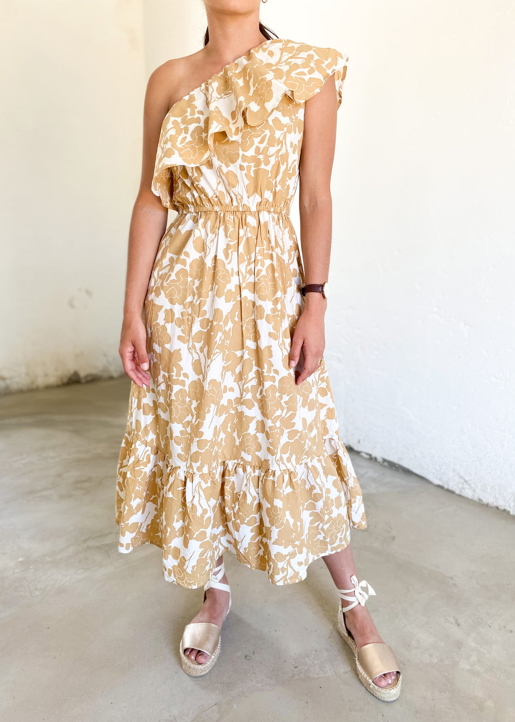 Yellow Floral One Shoulder