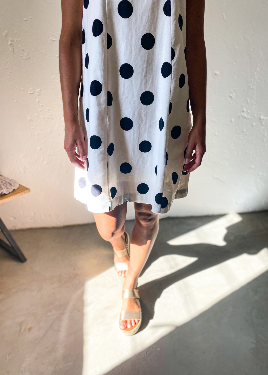 White Polka Dress